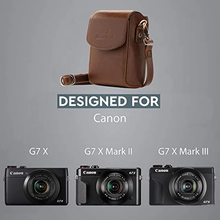 MegaGear Leder Kameratasche mit Trageriemen kompatibel mit Canon PowerShot G7 X Mark III, G7 X Mark II, G7 X – Bild 6