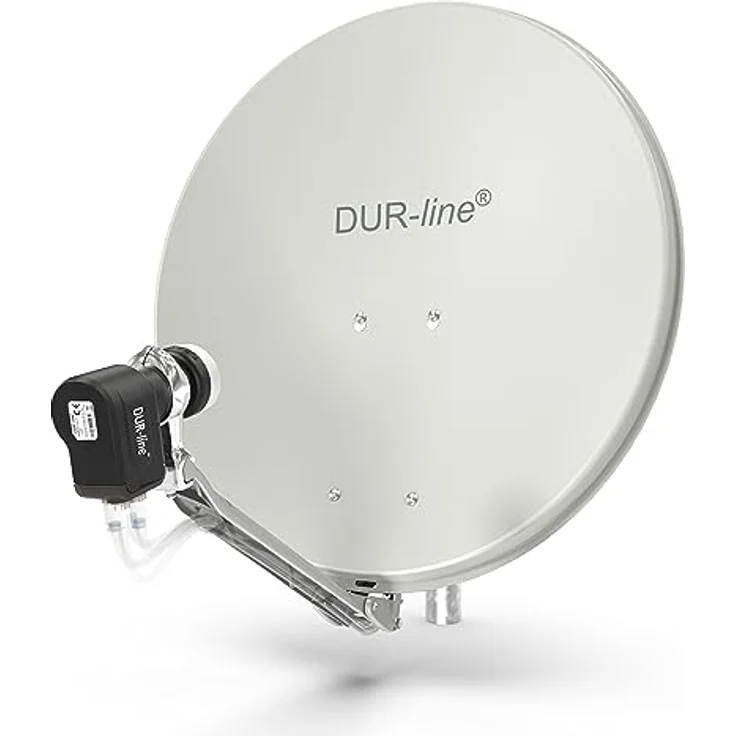 DUR-line Select 60/65 cm Sat Anlage 4 Teilnehmer Komplett Set hellgrau – Bild 2