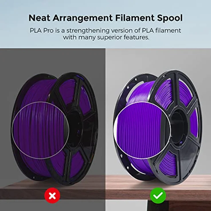 FLASHFORGE PLA PRO 3D-Drucker-Filament, 1,75 mm, 1-kg-Spule, Maßgenauigkeit +/- 0,02 mm, verbesserte Zähigkeit, knäuelfrei, Violett – Bild 4