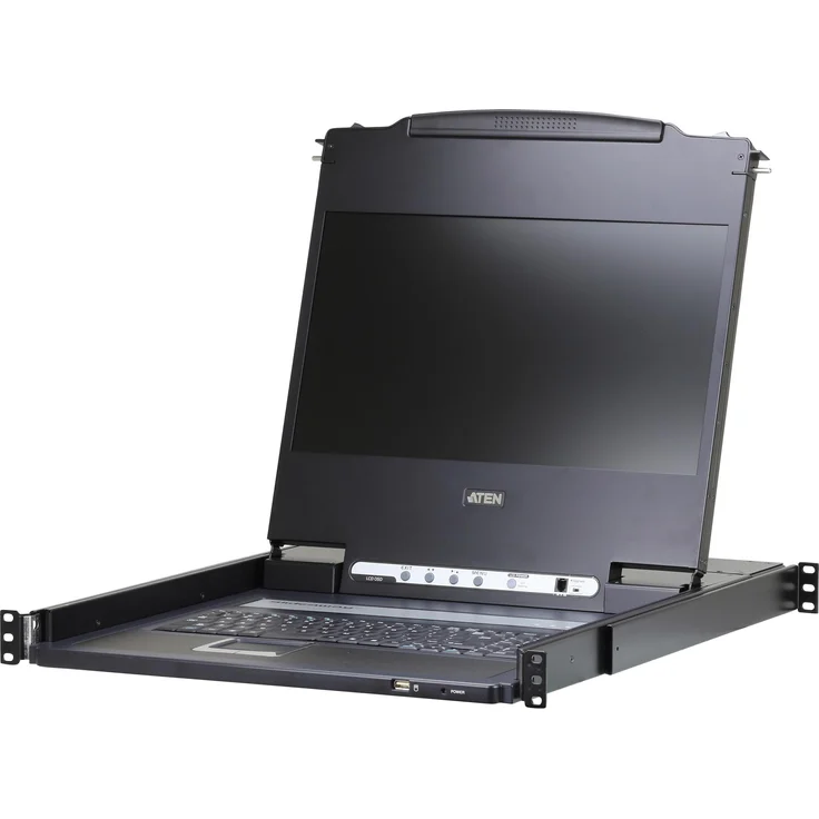 Aten CL6700MW CH 17,3"-LCD KVM Konsole mit USB, HDMI, DVI, VGA, 1U Rackmontage, Schwarz – Bild 1