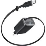 Anker Nano USB-C Ladegerät, 35W Max, kompaktes Netzteil mit 2 Anschlüssen und integriertem Anker InstaCord-Kabel, für iPhone 16 Serie, iPad, Pixel