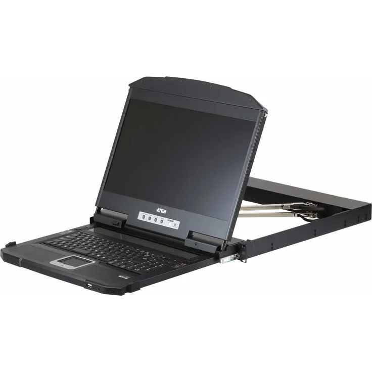 Aten CL3800NW IT Kurze Dual-Rail 18,5"-LCD-Konsole, USB HDMI DVI VGA, KVM Switch, schwarz