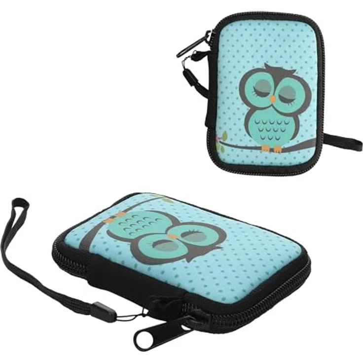 kwmobile In-Ear Kopfhörer Tasche - Neopren Cover Case - Innenmaße - Türkis Braun Mintgrün - Wasserabweisend - Kompatibel mit Airpods, Sony WF-1000XM4, Galaxy Buds, Huawei Freebuds 4i, JBL Tune 230 NC TWS, Jabra Elite 7 Pro – Bild 5