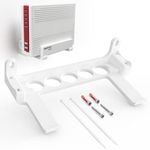 Mobilefox Wandhalterung Halter kompatibel mit FritzBox 6690 Cable & 6591 Cable | Stabile Router-Halterung mit Kabelmanagement, Kippschutz und wechselbarer Position | Zubehör für FritzBox, weiß