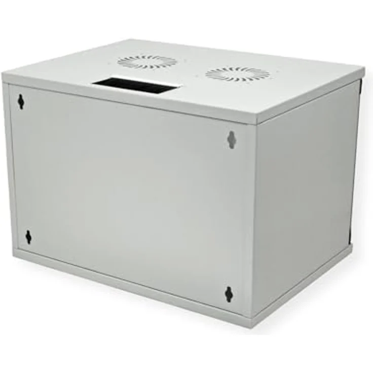 ROLINE 19-Zoll Wandgehäuse Basic 7 HE, 540x400 BxT Bausatz grau - Flatpack-Lieferung, Vollglastür, 19" Profilschienen – Bild 6