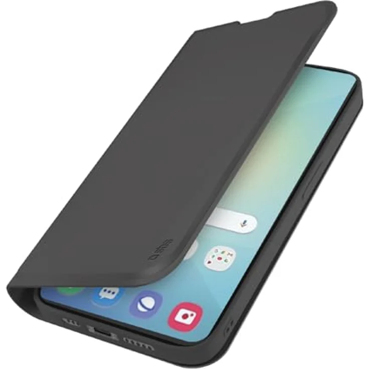 sbs mobile Flip Case Samsung Galaxy S25, Schwarz, Folio-Design mit Kartentasche und Desktop-Ständer – Bild 1