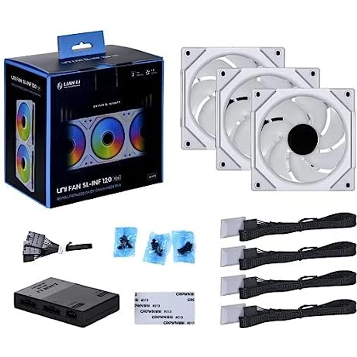 Lian Li Uni Fan SL-INF 120 ARGB PWM, 3er Pack inkl. Controller - 120mm, weiÃŸ - Preisvergleich – Bild 3