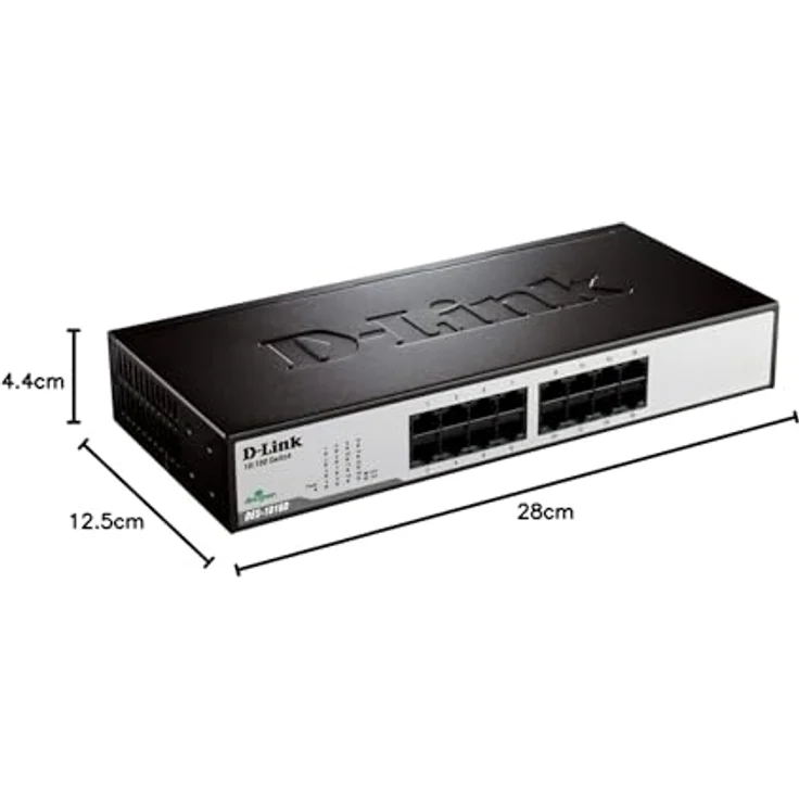 D-Link DES-1016D 16-Port Fast Ethernet Switch mit 10/100 Mbit/s Anschlüssen, lüfterlos – Bild 4