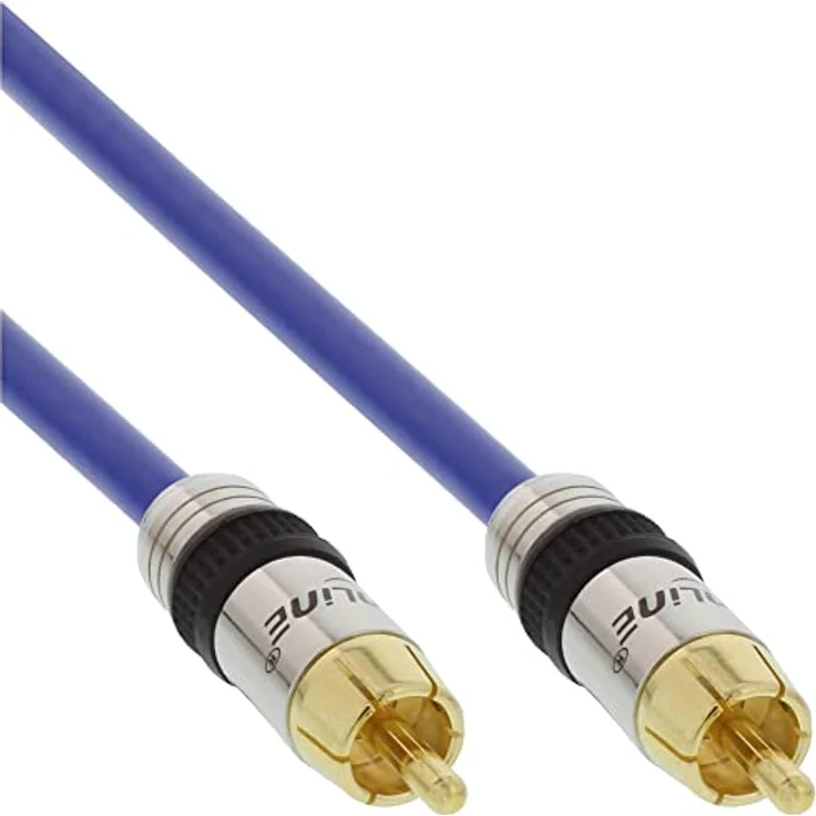 InLine 89402P Cinch Kabel AUDIO, PREMIUM, vergoldete Stecker, 1x Cinch Stecker / Stecker, 2m – Bild 1