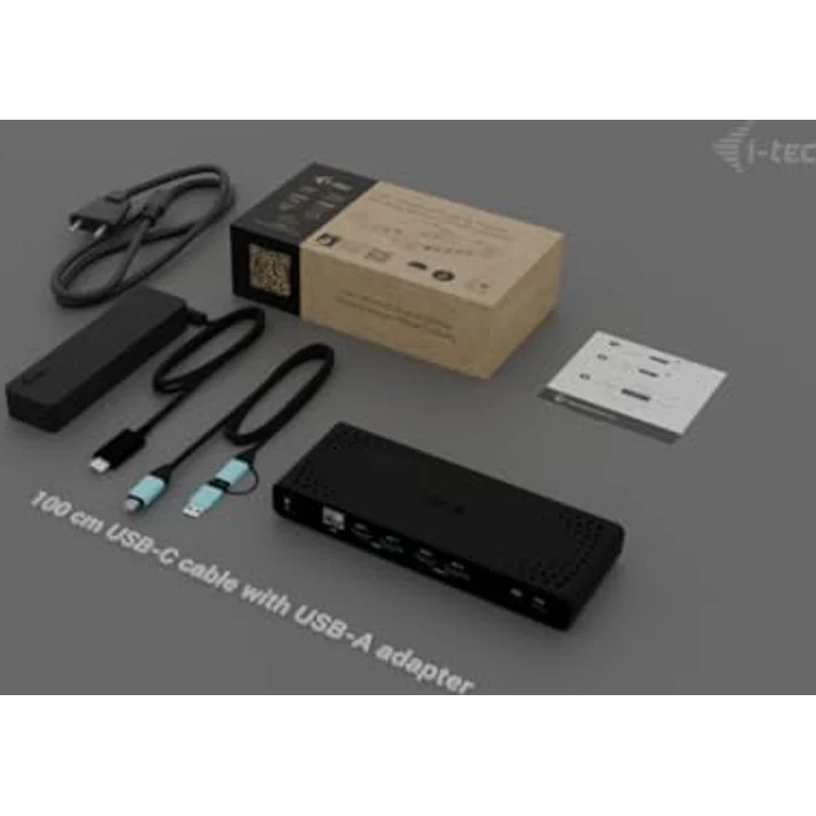i-tec Universelle Dockingstation Dual 4K Display mit Stromversorgung 85W - 2X DisplayPort und 2X HDMI, 5X USB-Anschlüsse, in Schwarz – Bild 3