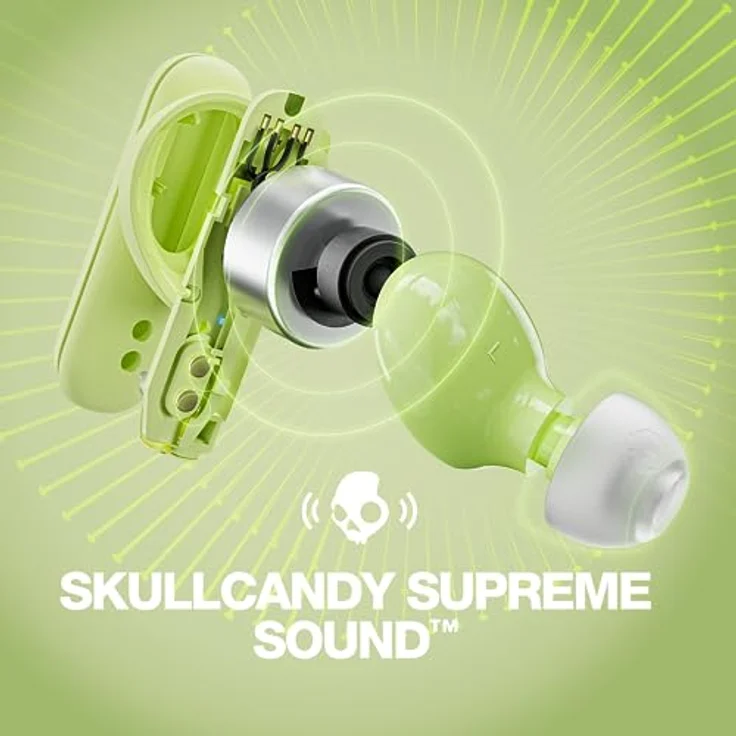 Skullcandy Smokin' Buds In-Ear Wireless-Kopfhörer, 20 Std. Akkulaufzeit, Mikro, kompatibel mit iPhone, Android und Bluetooth-Geräten - Matcha – Bild 3