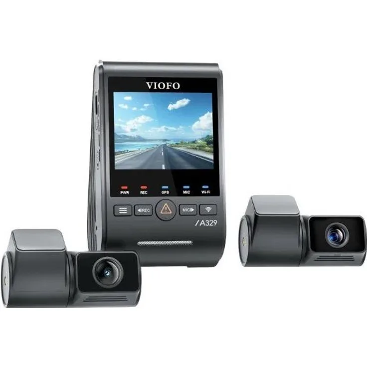 VIOFO A329T 3-Kanal GPS-Videorekorder mit 2,4 Zoll Display, WLAN und bis zu 512 GB Speicherkapazität