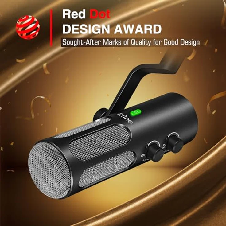 FIFINE AmpliTank 3, Dynamisches XLR/USB-Mikrofon mit Stummschalttaste und Kopfhöreranschluss für Streaming und Podcast-Aufnahmen, Ganzmetalldesign – Bild 2