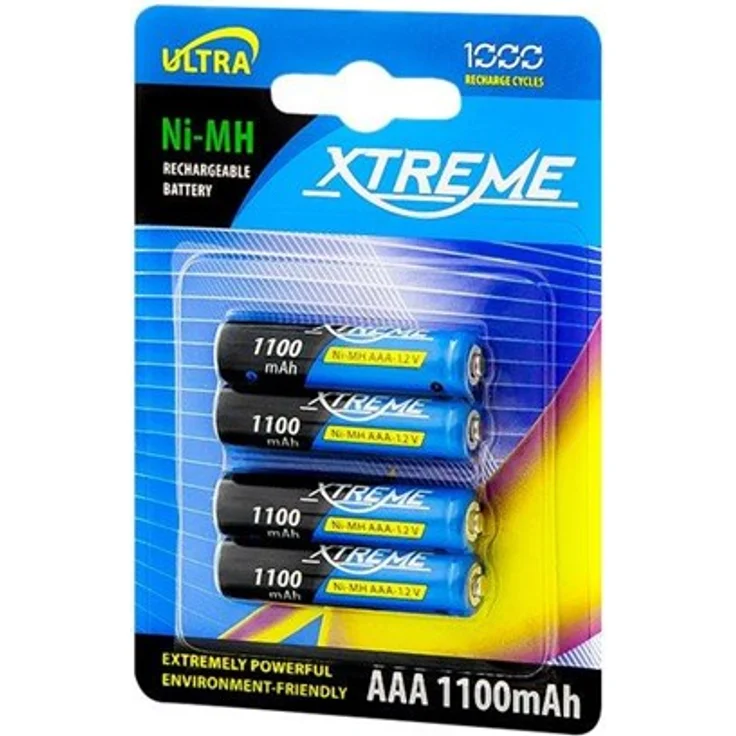 BLOW XTREME Ultra, 4 x AAA NiMH Batterie, wiederaufladbar, 1100 mAh