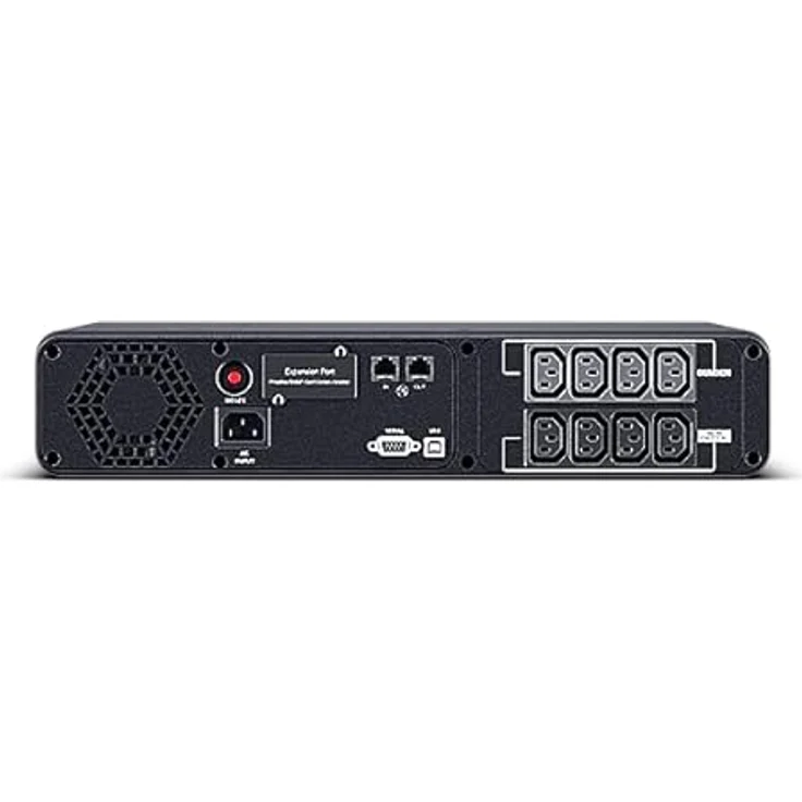 CyberPower CP1200EIPFCRM2U Line-Interactive USV 1200VA/720W, 2HE Reine Sinuswelle, AVR, LCD, USB (HID), DB9, RJ45 LAN Protection, Ausgang (8) IEC, Smart-Slot für Opt. Netzwerkkomunikation, aktiv PFC-kompatibel, kritische / nicht kritische Ausgänge - USV – Bild 3