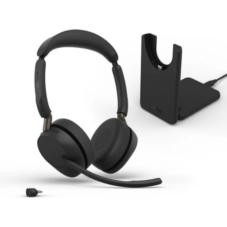 Jabra Evolve3 65 Stereo, LINK 390c, UC On Ear Headset Bluetooth® mit Geräuschunterdrückung, Schwarz – Bild 1
