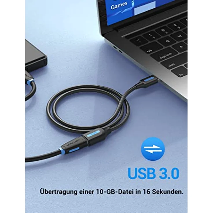 VENTION USB 3.0 Verlängerungskabel 5 Gbps, USB 3.0 A Stecker auf A Buchse, für Kartenlesegerät, Tastatur, USB-Stick, externe Festplatte - Robust und langlebig – Bild 3
