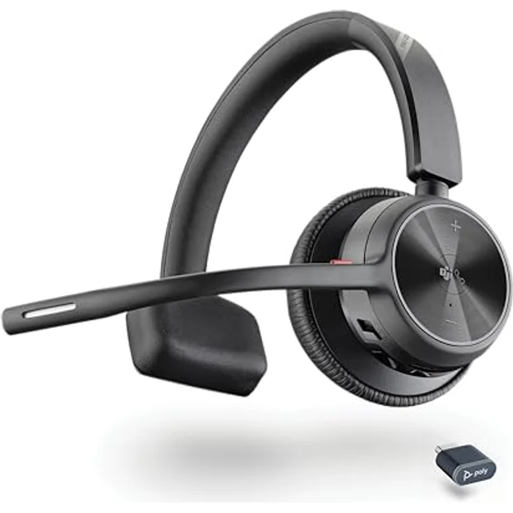 Poly Voyager 4310 UC, Schnurloses Ein-Ohr-Bluetooth-Headset mit Noise Cancelling Mikrofonarm, 24 Stunden Akkulaufzeit, kompatibel mit Teams und Zoom – Bild 1
