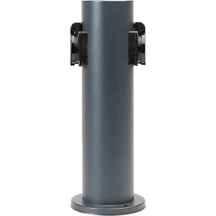 Grafner Edelstahl Design Gartensteckdose 2-Fach, 3600 Watt, IP44, anthrazit, witterungsbeständig mit selbstschließendem Klappdeckel, energiesparende Außensteckdose – Bild 4