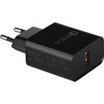 USB Ladegerät mit Schnellladefunktion schwarz USB 3.0 Quick Charge (QC) 3.0 Schnellladegerät für Smartphones & Tablets Netzteil 5VDC-3A/ 9VDC-2A/ 12VDC-1.5A für Qi Wireless Charger von SOTECH