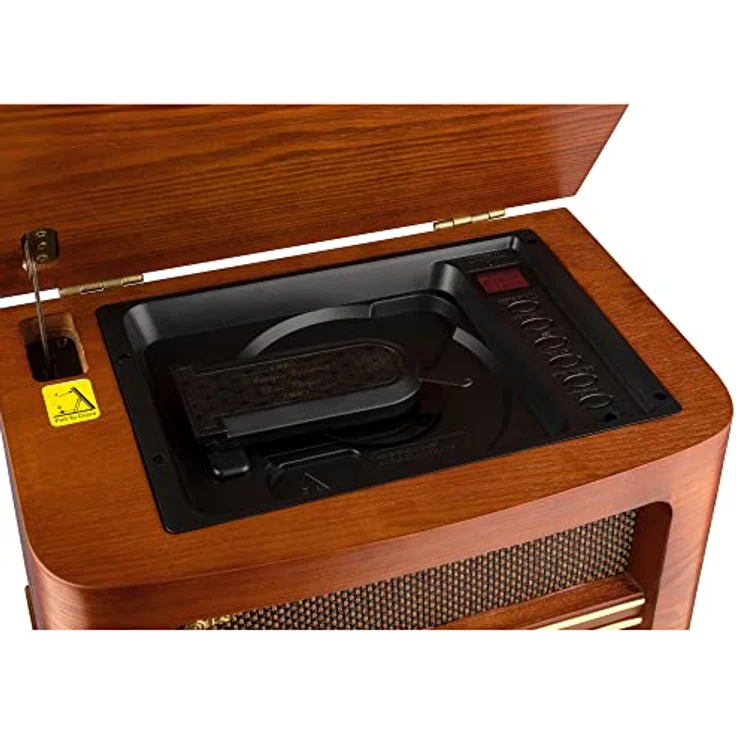 Roadstar HRA1500 UEMP Vintage Hifi System, FM Radio mit CD-Spieler, USB und Bluetooth, Holzoptik, Braun – Bild 5