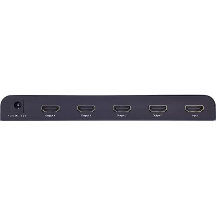 InLine HDMI Splitter 4-Fach, 4K UHD @60Hz, HDMI 2.0, HDCP 2.2, Deep Color, Plug-and-Play, Schwarz, für TV, Monitor, Beamer, 65010K – Bild 3