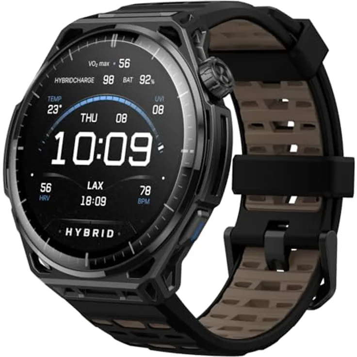 Amazfit Balance 3, Smartwatch mit 1.5 AMOLED-Display, 21 Tage Akkulaufzeit und HybridCharge™, Titanium Black