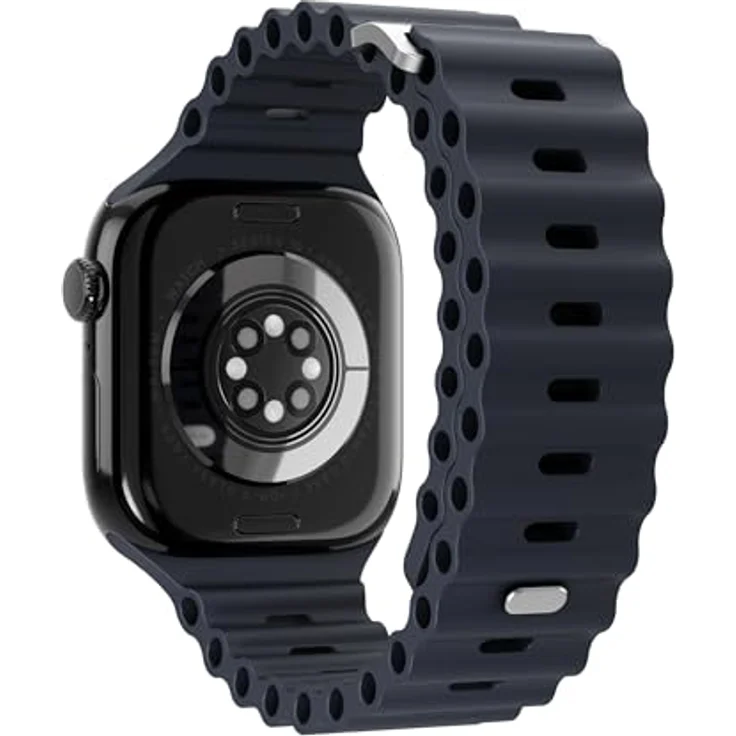 VONMÄHLEN Wave Band 2, Sportliches Silikon Ersatzarmband für Apple Watch, wasserabweisend, Navy – Bild 5
