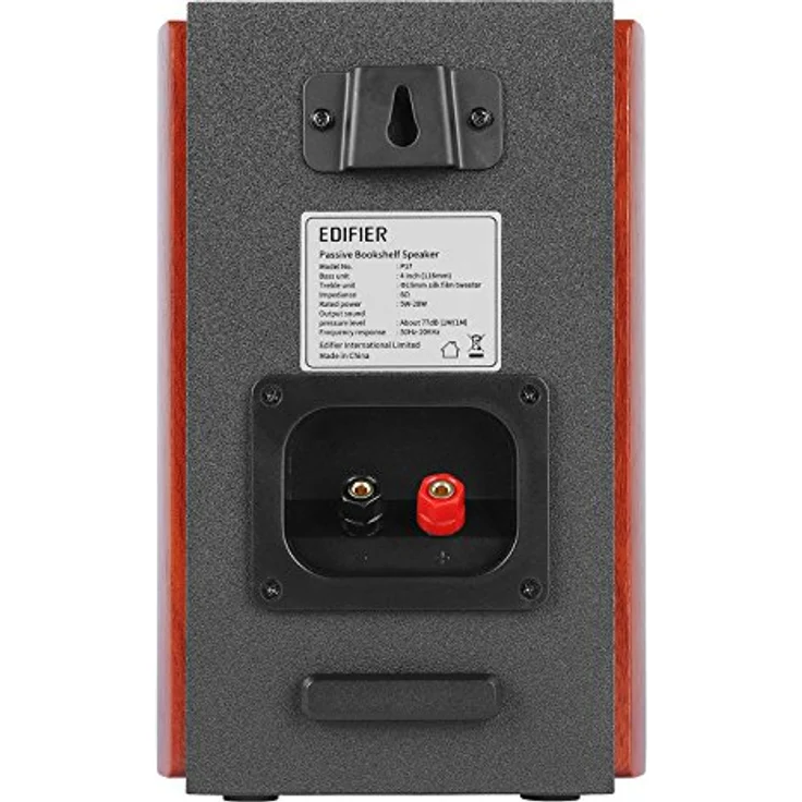 Edifier P17 Passive Regallautsprecher Paar 2-Wege-Lautsprecher mit eingebauter Wandhalterung, Perfekt für 5.1, 7.1 oder 11.1 Seiten- Heck Surround Setup, Benötigt Verstärker oder Empfänger zum Betrieb Regallautsprecher - 20 Watt - schwarz, Holz – Bild 3