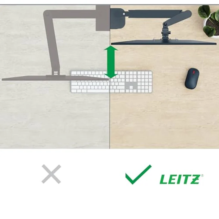 Leitz Ergo Dual Monitorarm (Tisch, 32"), platzsparend, grau, höhenverstellbar, mit Kabelmanagement und IGR-zertifiziert – Bild 4