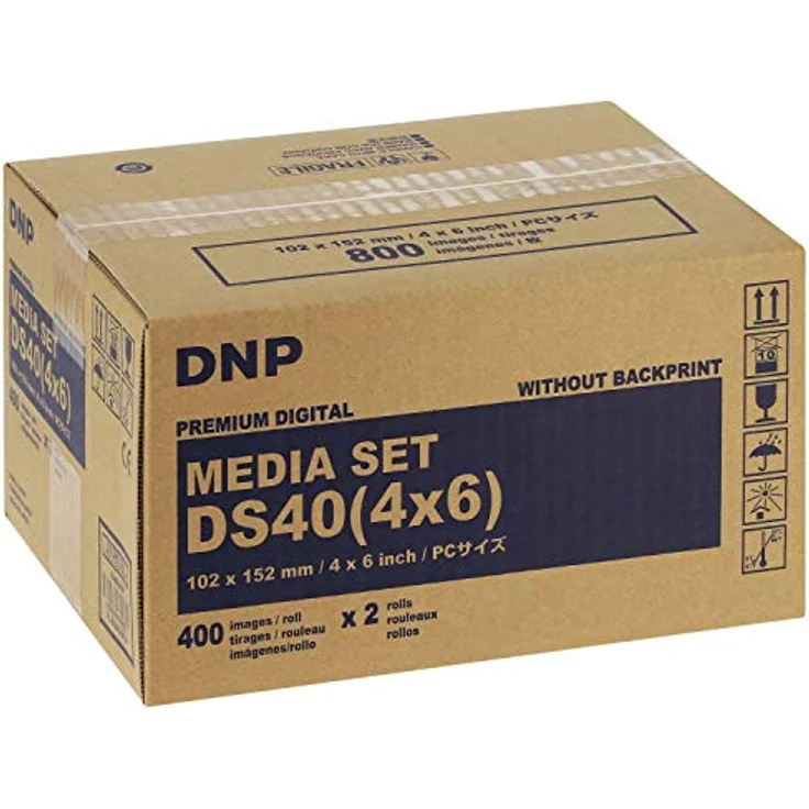 DNP DM4640 Fotopapier, 2 Rollen 400 Stk 10x15 cm für DS40, UV-beständig, matt/glänzend druckbar – Bild 1