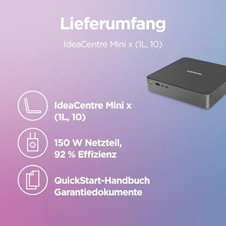 Lenovo IdeaCentre Mini 01Q8X10, kompakter Desktop-PC mit 1 TB SSD, 32 GB RAM, Snapdragon X und Windows 11, Grau – Bild 9