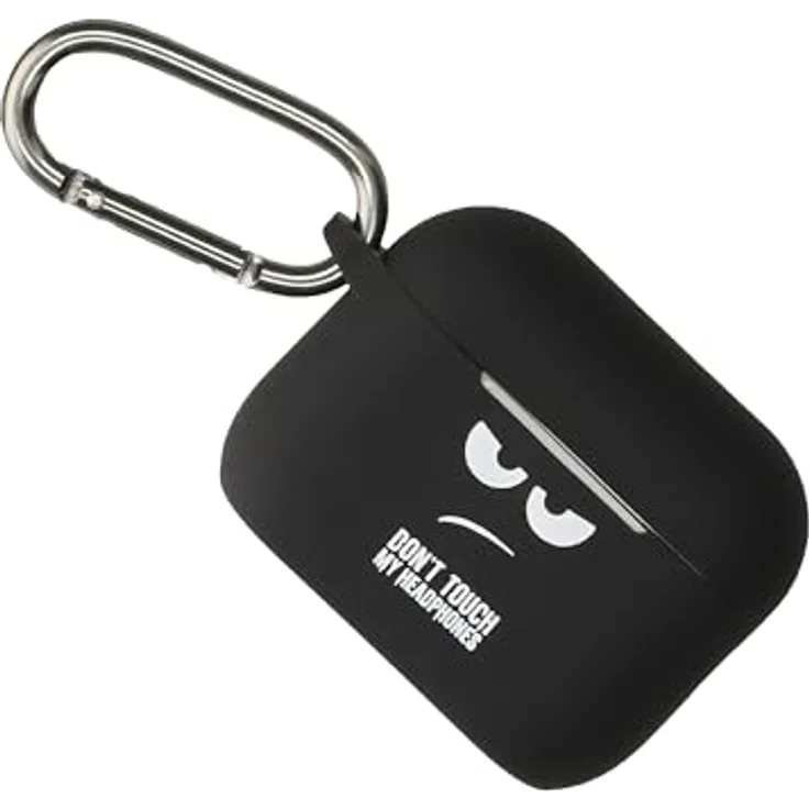 kwmobile Kopfhörer-Schutzhülle für Apple Airpods Pro 3, TPU Silikon Case mit Karabiner, stoßfest und kratzsicher, Design "Don't Touch My Headphones" – Bild 8