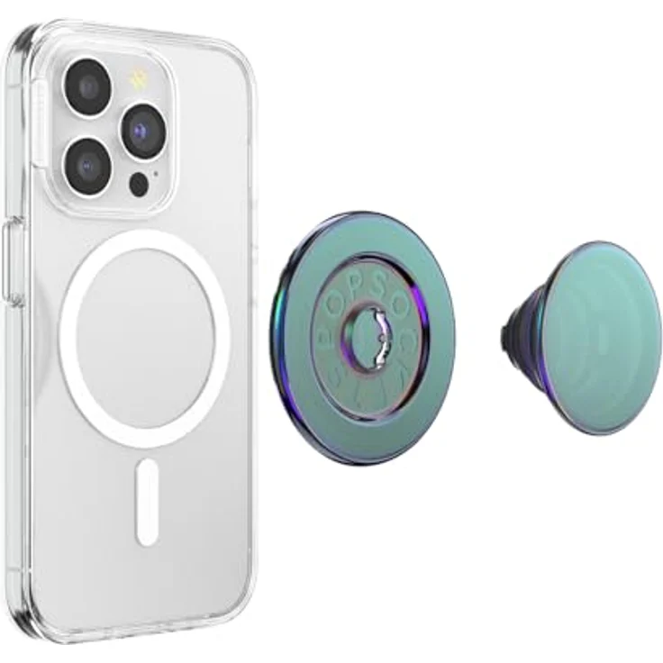PopSockets PopGrip runder Telefongriff kompatibel mit MagSafe, Adapterring enthalten, kabelloses Laden, Nightshade – Bild 3
