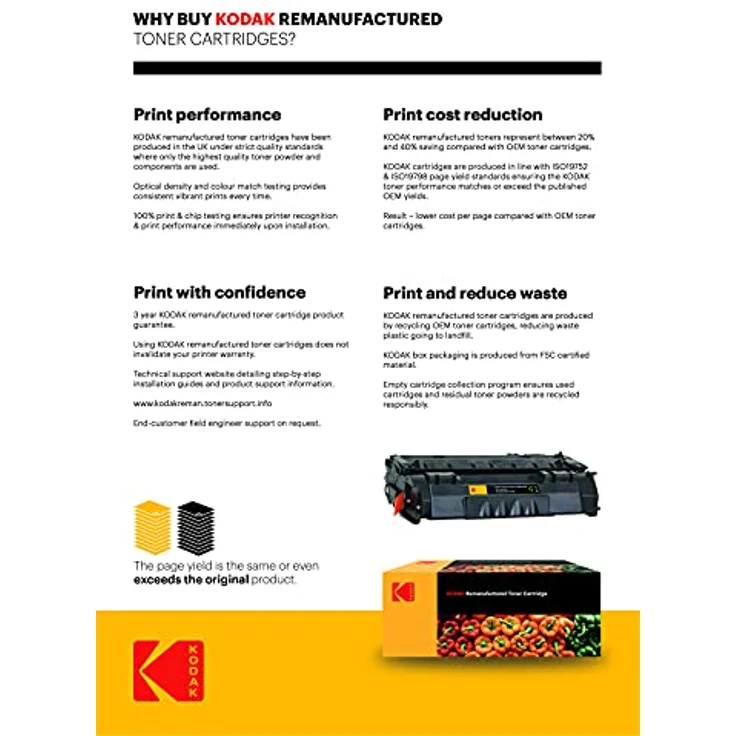 Kodak Supplies 185H241204 Toner gelb, 2300 Seiten, kompatibel mit HP CLJPROM252 (CF412A/410A) – Bild 4