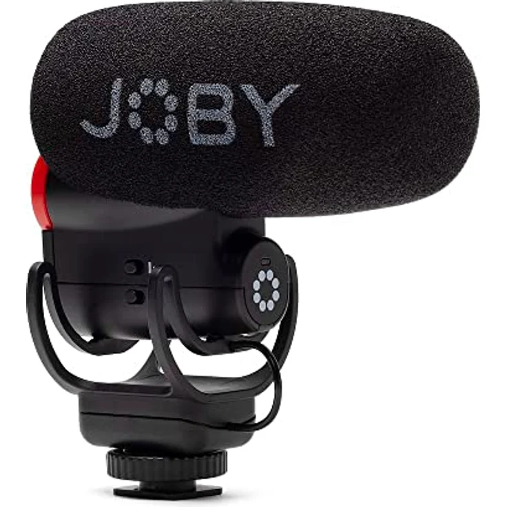 JOBY Wavo Plus, Vlogging-Mikrofon für Kameras, Super-Nierenmikrofon mit Live-Audioüberwachung, Hochpassfilter, Auto-Power-Modus, LED-Batteriestatus, Mikrofon für Kompaktkameras – Bild 1