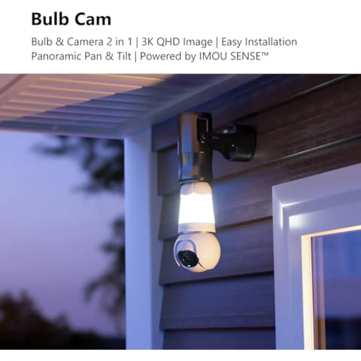 Imou Überwachungskamera IMOU Bulb Cam 2K IPC-S6DP-3M0WEB-E27-imou WLAN IP Überwachungskamera, Sicherheitssirene und Vollfarb-Nachtsicht, weiß – Bild 2