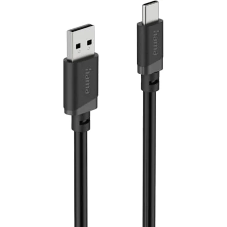 Hama Ladekabel USB-A auf USB-C, Schnellladekabel mit 3 A, 1m, Schwarz – Bild 1