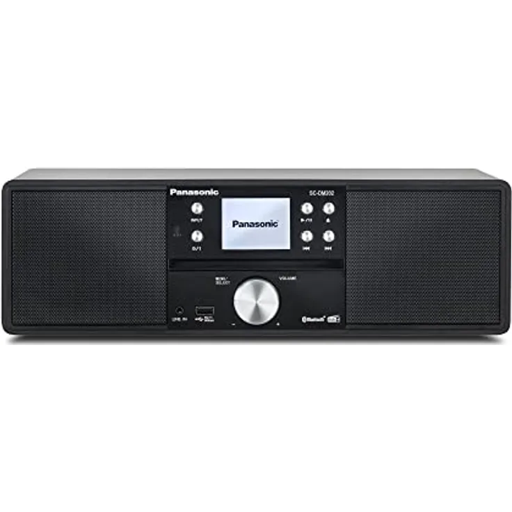 Panasonic SC-DM202EG-K Kompaktes Micro HiFi Stereosystem mit CD, DAB+/FM Radio, USB und Bluetooth, 24W Lautsprechern, Fernbedienung, 2,4 Zoll TFT LCD-Display, EQ-Einstellungen, Schwarz.