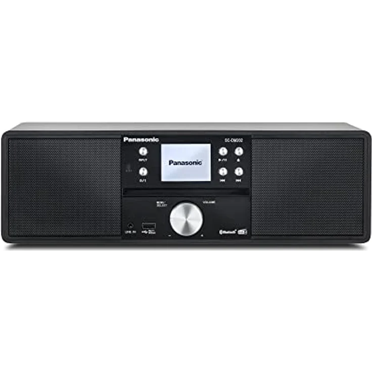 Panasonic SC-DM202EG-K Kompaktes Micro HiFi Stereosystem mit CD, DAB+/FM Radio, USB und Bluetooth, 24W Lautsprechern, Fernbedienung, 2,4 Zoll TFT LCD-Display, EQ-Einstellungen, Schwarz. – Bild 1