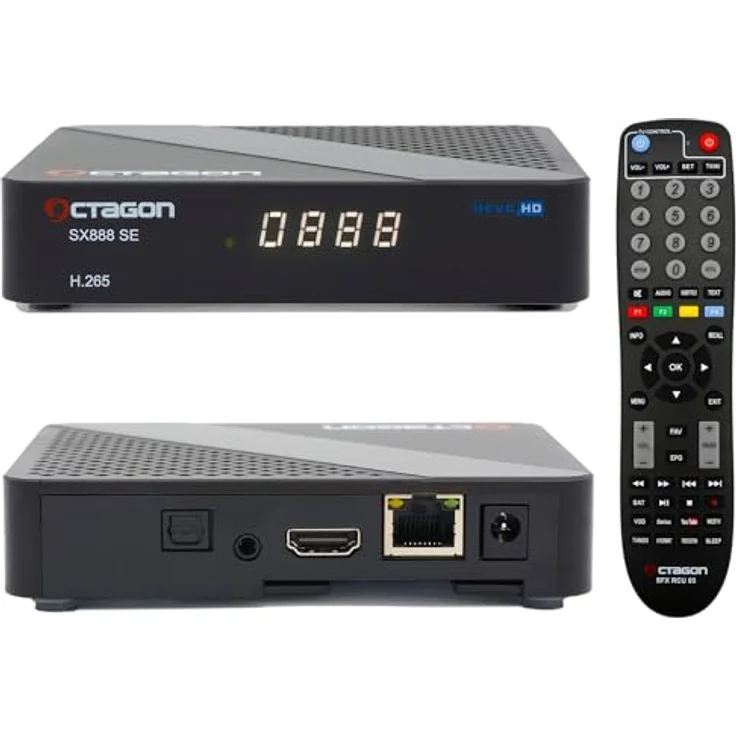 OCTAGON SX888 SE V2, H.265 HD IP HDTV Receiver mit DLNA, 256MB RAM, HDMI CEC Support, firmware aktiverbar – Bild 1