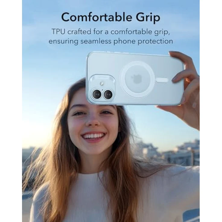 ESR iPhone 16 Hülle, kompatibel mit MagSafe, stoßfest, widerstandsfähig gegen Vergilbung und Kratzer, magnetisch, Zero Serie, Hellblau – Bild 4
