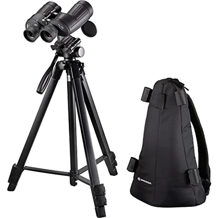 Bresser NightExplorer 7x50 Astro-Fernglas mit Stativ und Rucksack, wasserdicht und extrem lichtstark