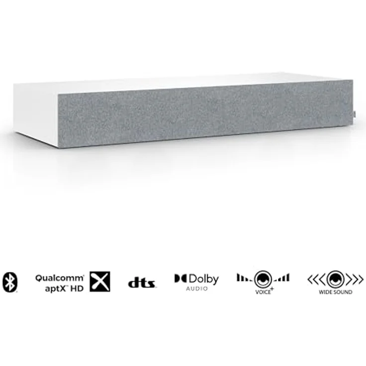 Nubert nuBoxx AS-425 max | Weiße Soundbar mit integriertem Verstärker | 5 verschiedene Eingänge | Fernbedienung aus Metall | Belastbar bis 50 kg | High Res Auflösung | Sounddeck für Fernseher – Bild 2