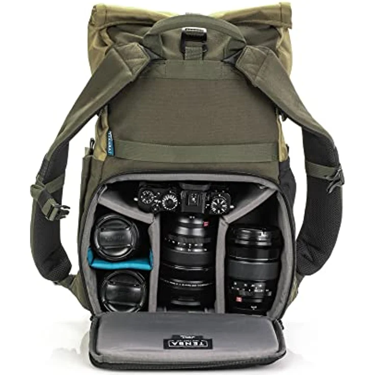 Tenba Rucksack Fulton v2 14L, Fotorucksack für DSLR und spiegellose Kameras, braun, mit Laptopfach bis 14 Zoll und Rolltopöffnung – Bild 5