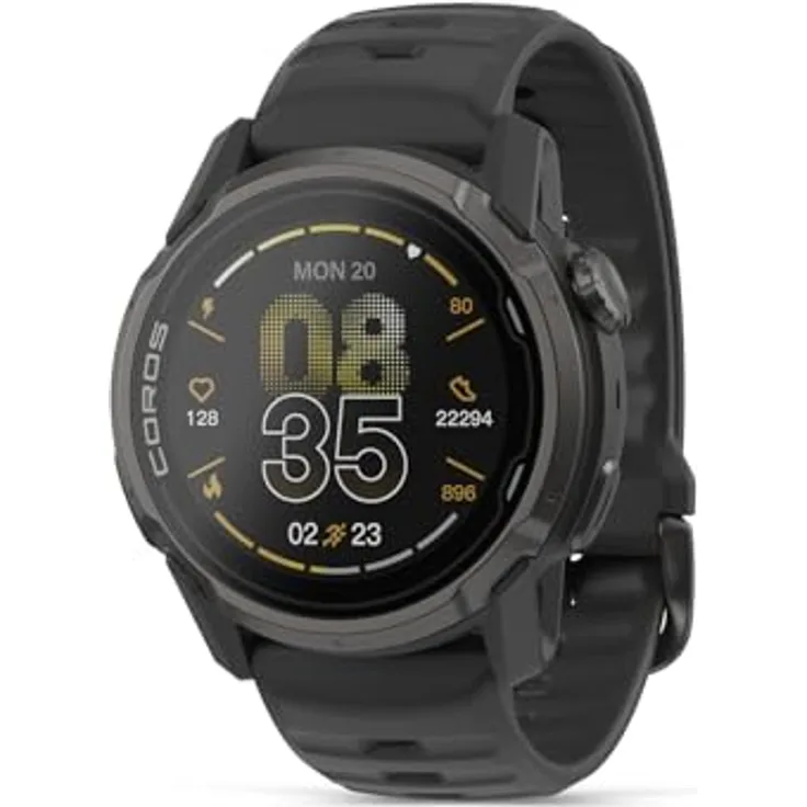 COROS APEX 4 Sportuhr mit GPS, 1,2" MIP-Touchscreen, globale Karten, 34 Tage Akku, 5 Klettermodi, Mikrofon und Lautsprecher (Schwarz, 42mm)