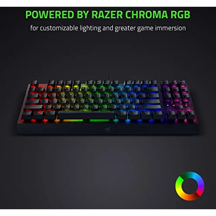 Razer BlackWidow V3 Tenkeyless TKL Mechanische Gaming-Tastatur: gelbe mechanische Schalter, linear, geräuschlos, Chroma-RGB-Beleuchtung, kompakter Formfaktor, programmierbare Makros, USB-Passthrough – Bild 3