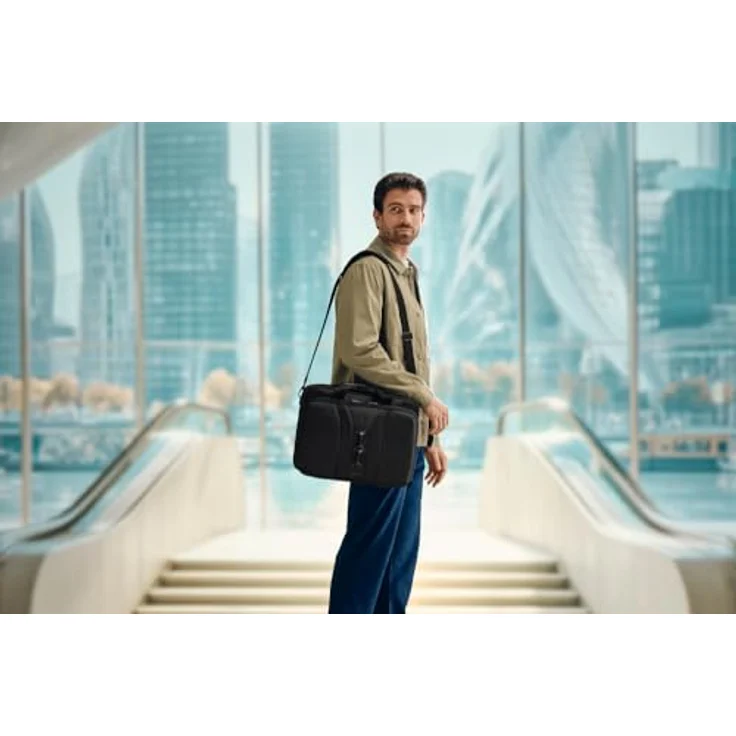 Wenger Legacy Black Series 16" Laptop-Tasche, Aktentasche aus recyceltem Material mit gepolstertem Laptop- und Tabletfach, schwarz – Bild 6