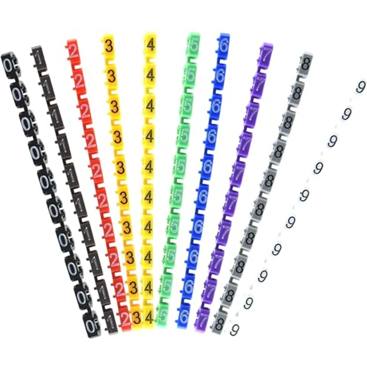 Goobay 72515 Kabelmarker-Clips, Kabelbinder / Markierer Clips "0-9" für Durchmesser - 6 mm, Farbig – Bild 4
