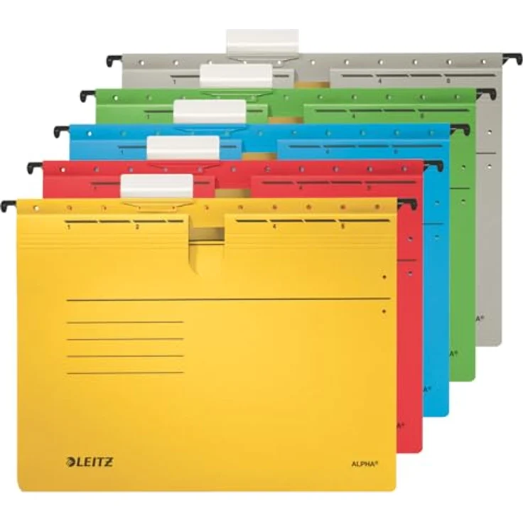 Generic Aktenordner Hängehefter Alpha, 5er Set, DIN A4, blau, aus Recycling-Karton mit Blauen Engel Zertifikat – Bild 2